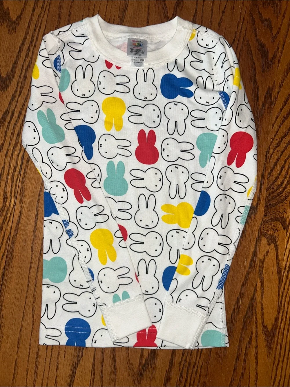 Hanna Andersson x miffy Pant and LS top pajama set with Multicolor Bunny Print